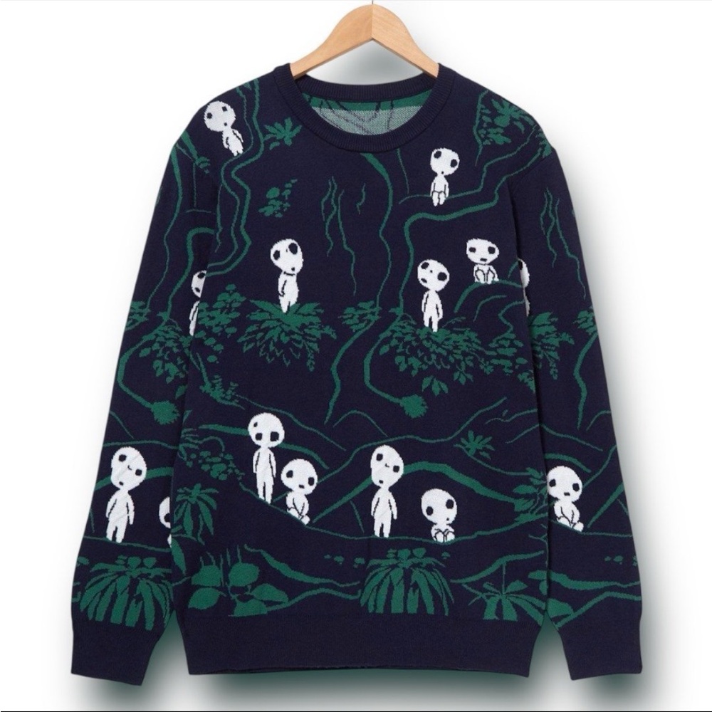 Studio Ghibli Princess Mononoke Kodama Forest Crewneck Sweater (Size XS)